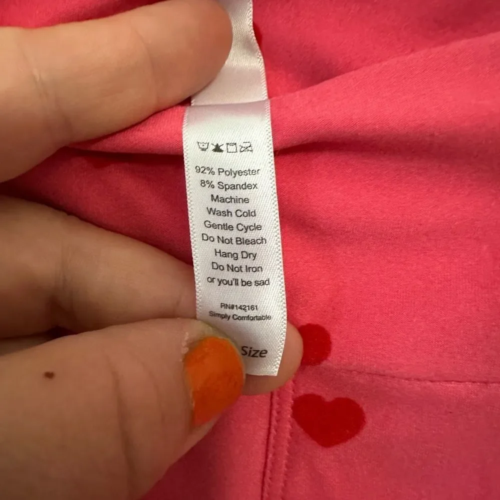 LulaRoe Pink Heart Patterned Womens Leggings One size